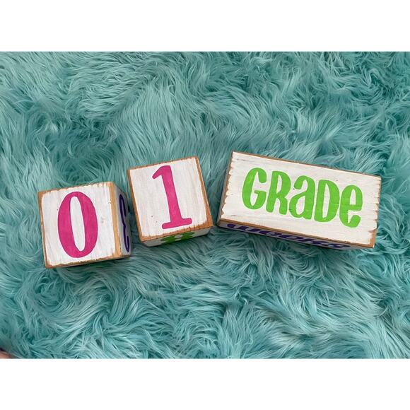 Age Number Photo Blocks Solid Wood - Picture 4 of 4